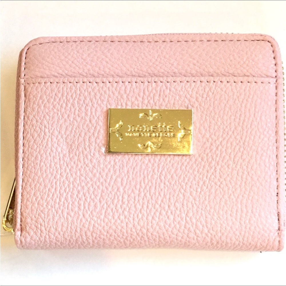 NWT Nanette Lepore Wallet Pebbled Vegan Leather Pink Zip - Picture 3 of 11
